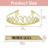 CAIRIAC Gold 30 Birthday Sash and Crown, 30 Sash Thirty Birthday Tiara for Her, Happy 30th Gift Birthday Queen Sash & 30 Crown Set for Women 30 Year Old Party Decoration (Glitter Golden)