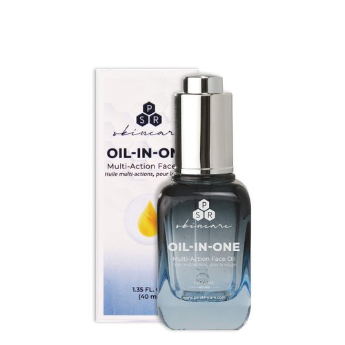 PSR Skincare Oil-in-One – Multi-Action Face Oil, Rosehip Oil, Sweet Almond Oil, Argan Oil, Vitamin E for Nourished and Revitalized Skin, Suitable for Acne-Prone Skin, Unisex Face Oil, 1.35oz. (40ml)