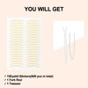 VOCOSTE Double Eyelid Stickers, 600 Pcs Invisible Eyelid Tape, Eye Lift Tape with a Fork, Tweezers, Suitable for Single Eyelid, Asymmetrical Eye, Droopy Eye,Beige
