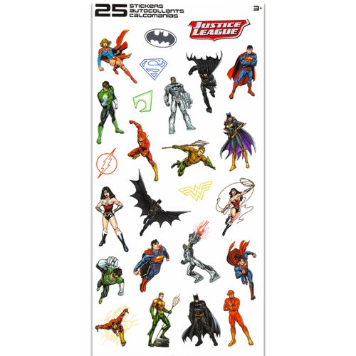 DC Comics Justice League Party Favors for Boys & Girls Bundle ~ 12 Pack Justice League Sticker Sheets for Kids Birthday Party Goodie Bags | Justice League Party Supplies