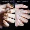 MIZHSE Reflective Gel Nail Polish, Glitter Gold Gel Polish Sparkly Shiny Nail Gel Soak Off UV/LED Lamp Nail Art Varnish for Beginners DIY at Home