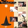 12pcs Halloween Black Witch Hats Decorations for Halloween Costume & Cosplay Women Kids Party Favors Dressing Up, Thickened Hanging Wizard Hats Bulk with Rope and Hooks, Floating Witches Hat for Front