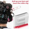 20 Pieces Hot Curler Clips Replacement Pins Kit, Hair Rollers Clips for Long Hair, Portable Travel Hot Roller Strong Securing Pins Fit 1.25 Inches sizes Hot Rollers