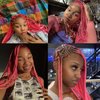 Pink Pre stretched Braiding Hair, 26 Inches Kanekalon Box Braids Hair Extensions, 3 Packs Yaki Texture Braiding Hair Pre stretched