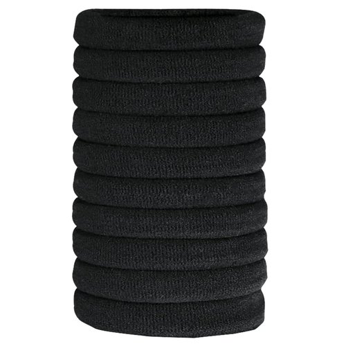 Maine Hair Ties, Rubber Bands for Hair, 10PCS Elastic Hair Ties No Damage, Small Hair Bands for Thick Ponytail Women, Hair Accessories, Comforts No Slippage Suitable for Different Occasions (Black)