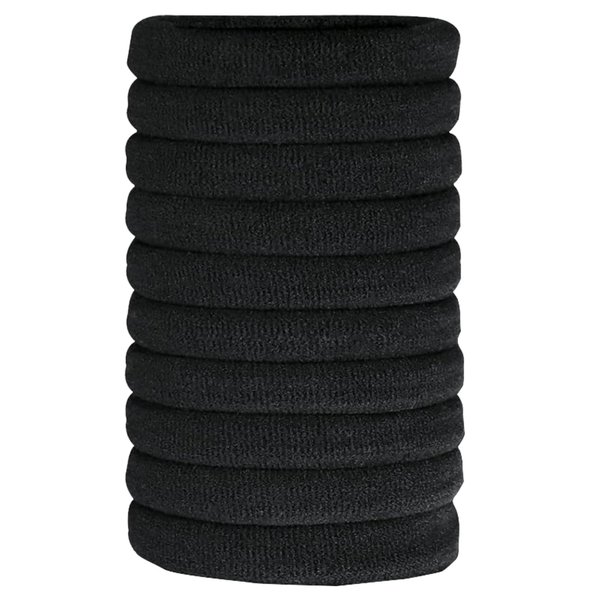Maine Hair Ties, Rubber Bands for Hair, 10PCS Elastic Hair Ties No Damage, Small Hair Bands for Thick Ponytail Women, Hair Accessories, Comforts No Slippage Suitable for Different Occasions (Black)