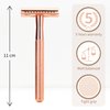 Bambaw Safety Razor for Women with 5 Double Edge Safety Razor Blades, Double Edge Razor, Reusable Razor, Plastic Free – Rose Gold