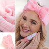 Huachi 6 Packs Makeup Headband for Women Spa Skincare Face Wash Headband and Wristband Set for Washing Face, Cute Fluffy Microfiber Bow Headbands Hair Accessories