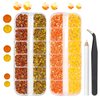 qiipii Orange Yellow Jelly Resin Rhinestones Bulk for Crafting 3mm 4mm 5mm Flatback Crystal Stones Non-Hotfix Gems Diamonds Charms Supplies for Nails Eyes Face Makeup DIY Crafts Mugs Tumblers Bottles