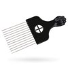 LEADUWAY Hair Pick, Hair Comb, Metal Pick Comb, Detangle Wig Braid Hair Styling Comb, Black, 1 PACK