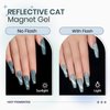 SUPWEE Reflective Glitter Cat Eye Gel Nail Polish Sparkle Diamond Magnetic Gel Polish Shiny Cat Eye Gel Nail Polish with Magnetic Stick Soak Off UV Gel Nail Art Gel 10ml (Blue)