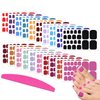 SILPECWEE 20 Sheets Toe Nail Stickers Solid Color Nail Wraps Toenail Polish Strips Self Adhesive Nail Polish Stickers for Women Gel Nail Strips Toes Nail Art Manicure Sticker with 1pc Nail File