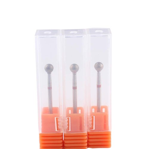 MZCMSL 3pcs 5mm Ball Head Cuticle Clean Drill Bits, Diamond Burrs Nail Bits for Manicure and Pedicure