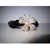 Flower shaped hair tie pony tail holder scrunchie with crystals