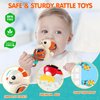 Baby Toys 6-12 Months Infant Toys Set of 3 High Chair Suction Cup Rattle Teething Toys for Baby 6 7 9 12-18 Months 2-in-1 Sensory Development Tray Toy Baby Gifts Boys Girls Easter Basket Stuffers