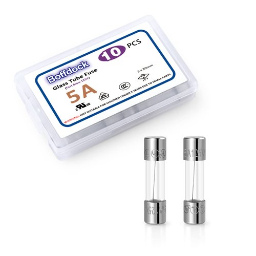 0.2x0.78" 5A 125V Xmax Fuses-Boffdock Christmas Lights Fuse F5AL125V 10 PCS Fast Blow Fuses UL Listed Quick Blow Fuses for String Lights,Bubble Light Strand(F5A)