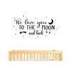 Wall Decal Kids We Love You to The Moon and Back Quote Wall Decals Nursery Vinyl Wall Stickers for Baby Boys and Grils Bedroom Scandinavian Wall Decal (Y29) (Black)