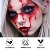 6PCS Halloween Makeup Set Includes Fake Blood, Black White Red Face Body Paint, Vampire Teeth Fang and Stipple Sponge for Costumes, Cosplay, Dress-Up
