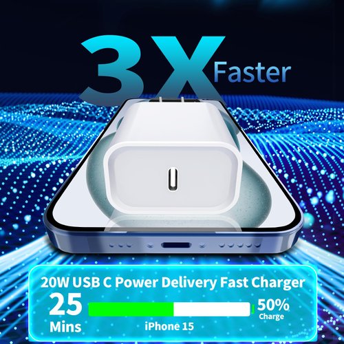【Apple MFi Certified】iPhone 16 Fast Charger, Kindtoy 2Pack PD 20W USB-C Power Wall Charger Type-C Fast Charging with 6FT Type-C Cable for iPhone 16 Pro/16 Pro Max/15/15 Pro/iPad Pro/Air/Mini/iPad 10th