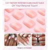 Press on Nails Short - Aegenacess 24pcs Ombre Press On Nails, Square Stick On Nails, French Glue On Nails with Jelly Sticker, 24pcs Fake Nails Kit in 12 Sizes
