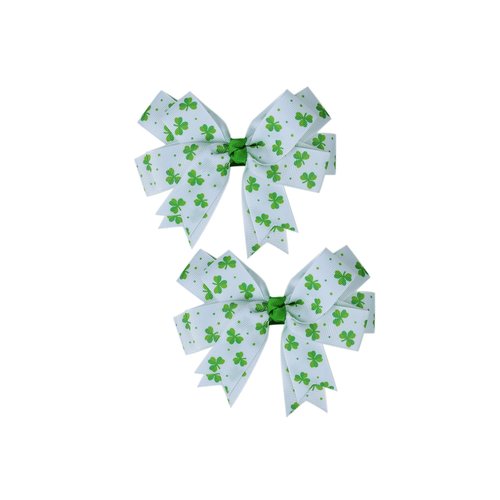 St. Patrick's Day Green Party Accessory Green Shamrock Hair Band Bow Hairpin Hairclips(SPJ1) (SPJ1-St. Patrick's E)