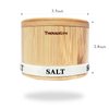 ThougrLyh Salt Box Bamboo Salt Container with Swivel Lid and Spoon Small Spice Cellar with Label 8 oz Capacity salt Holder for Countertop with Magnetic to Easy Open and Seal