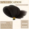 Smavida Yaki I Tip Hair Extensions Human Hair,Natural Black Yaki Straight Microlink Hair Extension Invisible I Tip Human Hair Extensions 18" Keratin Itip Hair Extensions Human Hair for Women 1g/s 50g