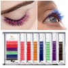 Colored Lash Extensions Easy Fan Volume Lashes 0.07 D 14mm Curl Pink White Red Purple Blue Green Dark Brown Mixed Individual Lash Extensions Self Fanning Volume Lash (0.07-D, 14mm)