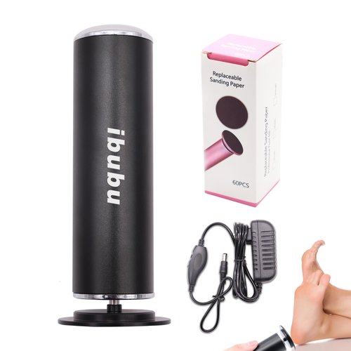 ibubu Electric Feet Callus Remover Pink Professional Powerful Foot File Pedicure Grinder Sanders with 60PCS Replacement Sandpaper Discs Heel Scraper for Dead Dry Crack Skin Calluses Speed Adjustable