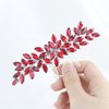 Brihasory Luxurious Wedding Hair Comb Full Rhinestones Bride Hair Accessories for Party Prom Bridal Side Hair Combs for Women Bride Girls Hair Decoration(Red)
