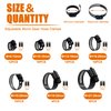 ISPINNER 60pcs Stainless Steel Adjustable 6-38mm Range Worm Gear Hose Clamps Assortment Kit for Plumbing, Automotive, Mechanical Applications (Black)