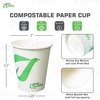 8 oz Compostable Paper Cups - Biodegradable Disposable White Paper Coffee Cups PLA Lined - Eco-friendly Hot and Cold Drinking Cups for Travel, Picnic, Party and Events (500)