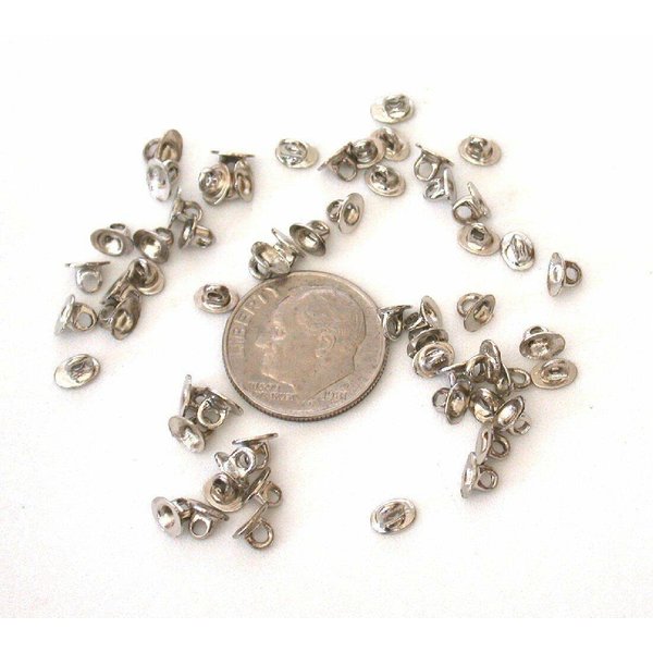 Thirty 5x4 Oval Silver Color UP Eyes Eye Bead CAPS Cap CF59