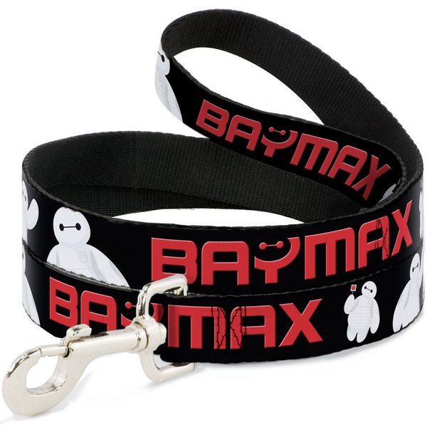 Dog Leash Baymax Poses Black White Red 6 Feet Long 0.5 Inch Wide
