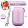 MAXSO Soup Thermo for Hot Food, 17 oz Lunch Container Vacuum Insulated Bento Box with Spoon for Adults Kids, Leakproof Wide Mouth Thermal Food Jar - Purple