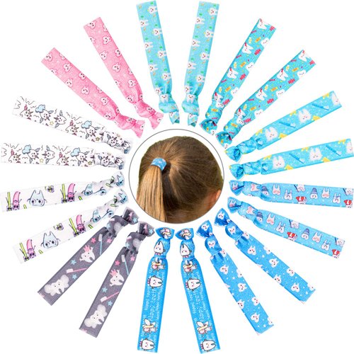 20 Pieces Teeth Hair Ties Dental Tooth Hair Accessories Elastic Ribbon Ponytail Holders No Crease Hair Bands Dental Hygienist Gift for Women Girls (Cute Teeth Pattern)