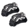 Facmogu 2PCS Foot Tambourine Percussion, Musical Instrument Percussion Pedal with Steel Jingle Bells for Drum & Guitar Playing, Foot Percussion Shakers with Elastic Strap for Adults - Black