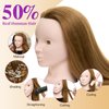 Neverland Beauty Mannequin Head with 50% Real Human Hair, 24 Inch Makeup Hairdressing Training Head Braiding Mannequin Head Manikin Styling Head Cosmetology Practice Doll Head with False Eyelashes #27