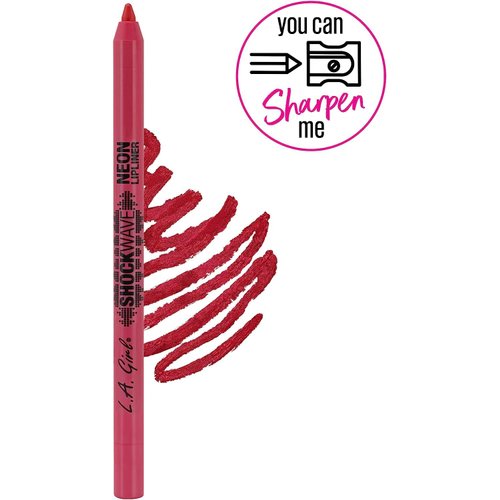 L.A. Girl Shockwave Neon Lipliner, Lipliner Pencil, Fiery, 0.04 oz.
