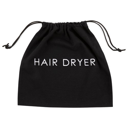 JERDON 12” x 12” Black Hair Dryer Bag with Drawstring – JHDB12BK