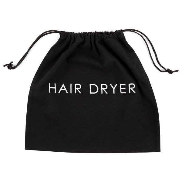 JERDON 12” x 12” Black Hair Dryer Bag with Drawstring – JHDB12BK