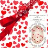 24Pcs Red Heart Press on Nails Short Square - Valentine’s Day Fake Nails Full Cover Glue on Nails with Design White Polka Dot Red Love Glossy Artificial Stick on Nails False Nails for Women Girls