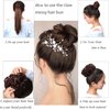 Claw Messy Bun Hair Piece Synthetic Curly Chignon Clip in Claw Ponytail Hairpieces Tousled Updo Hair Extensions Scrunchie For Women (Dark brown/auburn brown)