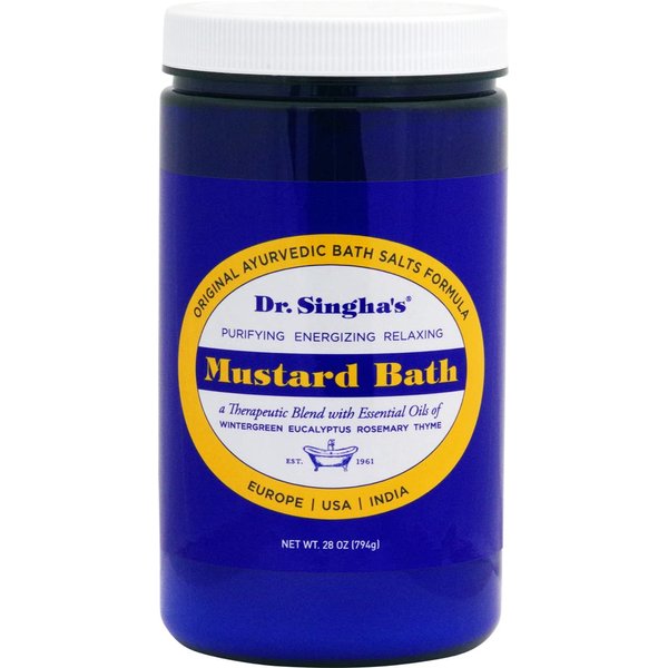 Dr. Singha's Mustard Bath Salts, Therapeutic Bath Detox, 28 Ounce - Relaxing Bath Soak for Sore Muscles, Restless Nights, Aches, Stress & Tension