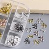 Bow Charms for Nails, 3D Bow Nail Art Charms 1 Box Gold Silver Bows Nail Designs Accessories Metal Alloy Bowknot Nail Art Rhinestones Cute Nail Jewelry for Women Girls DIY Nail Decoration Supplies