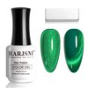 RARJSM Green Cat Eye Gel Nail Polish with Magnet Stick Diamond Emerald Green Velvet Cateye Gel Polish 15ml Single Bottle Sparkle Shimmer UV LED Curing Requires Soak Off Home Salon Christmas Manicure