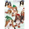 Basset Hound Christmas Cards Bassets On Ice : 10 Holiday Cards with White Envelopes - ADORABLE!