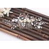 Kercisbeauty Wedding Bridal Bridesmaids Flower Girl Crystal and Pearl Side Hair Comb Slide Headpiece Long Curly Bun Hair Accessories for Prom (Silver)