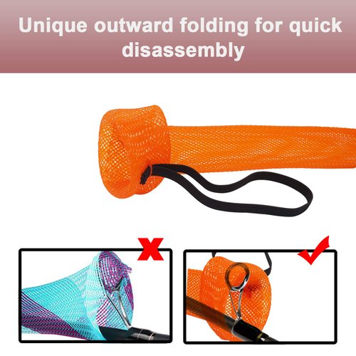 Beetwo Fishing Rod Cover, 4 Pack Fishing Rod Sleeve Sock Pole Glove Protector Cover with Lanyard for Fly, Spinning, Casting, Sea Fishing Rod