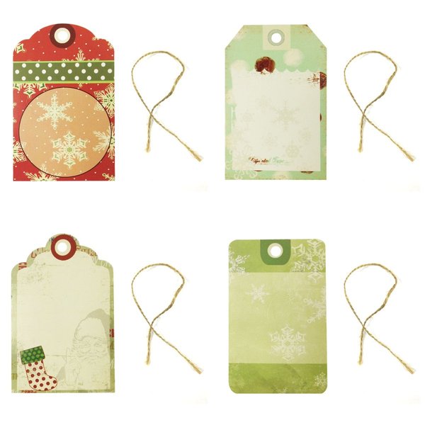 Wrapables Christmas Printing Tag, Set of 24